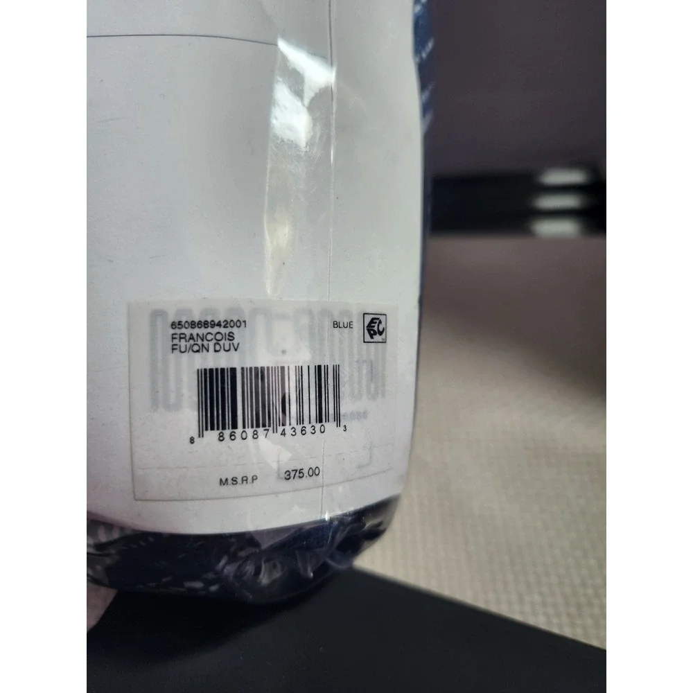 Ralph Lauren Full/Queen Duvet Cover Francois Navy Blue 100% Cotton 92x96  Luxury
